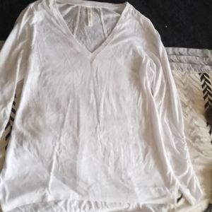White sheer long sleev